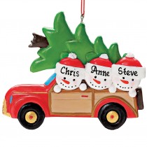 Personalized Woody Wagon Family Ornament (RICH)